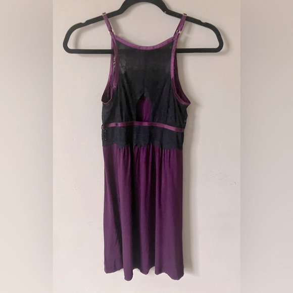 SOMA  Purple and Black Lace Nightgown with Adjustable Spaghetti Straps - Picture 1 of 7